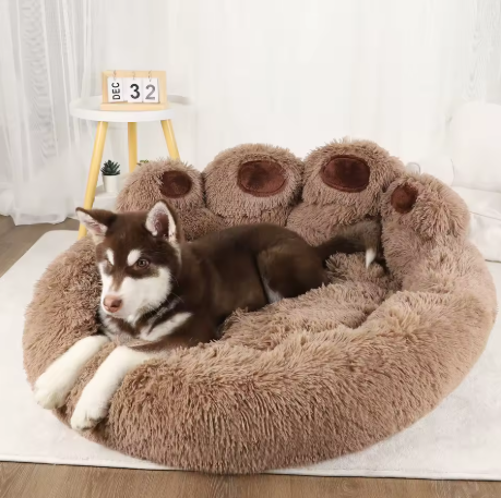 Canapé moelleux pour chien coloris gris